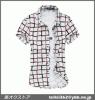 J306夏新品メンズ大きいサイズ半袖チェック柄シャツ白XL