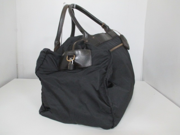 フェリージ ボストンバッグ 美品 P3 黒 ナイロン×レザー Felisi 美品