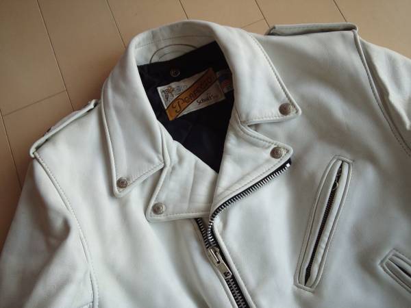 ショットSchott本革レザーダブルライダースジャケット38ホワイト