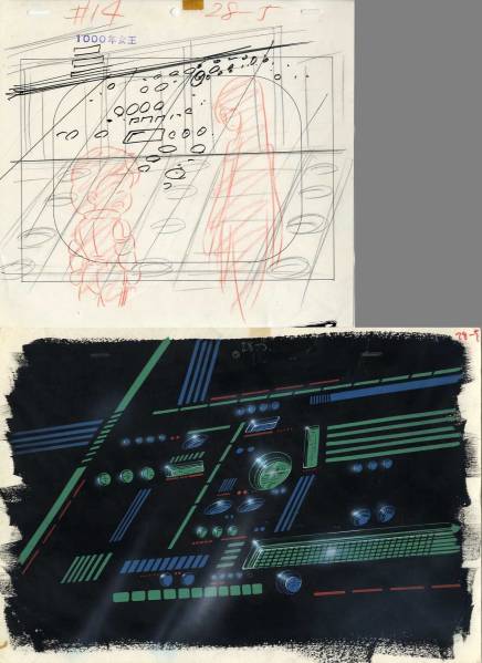 ＴＶ版　1000年女王　背景6枚セット１/松本零士　銀河鉄道９９９