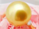 [1円]58万『恋に落ちる12.00mm』贅沢ゴールデンパールリング鑑