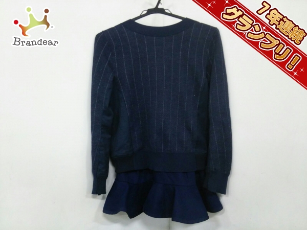 サカイラック 長袖カットソー 1 レディース 美品 ネイビー×白