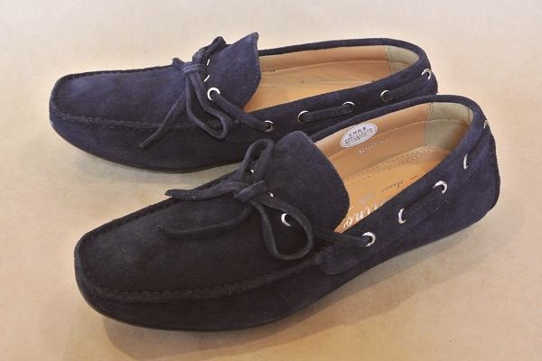 モカシン ドライビングシューズ 紺 本革 ab-023 EU41≒25.5cm