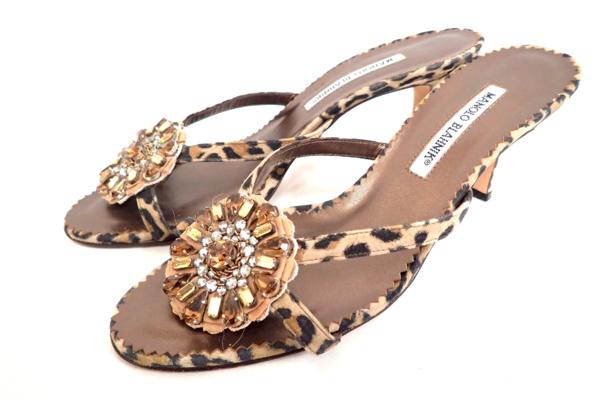Manolo レオパード柄 ビジューサンダル メルカリ マノロ Blahnik