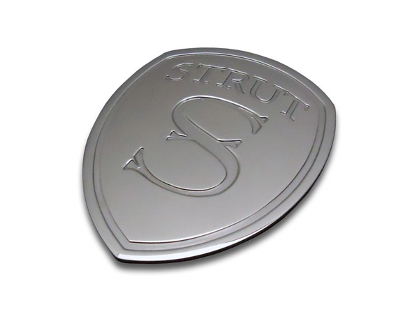 ストラット/STRUT ビレットクロームエンブレム 10.6cm×9.2cm