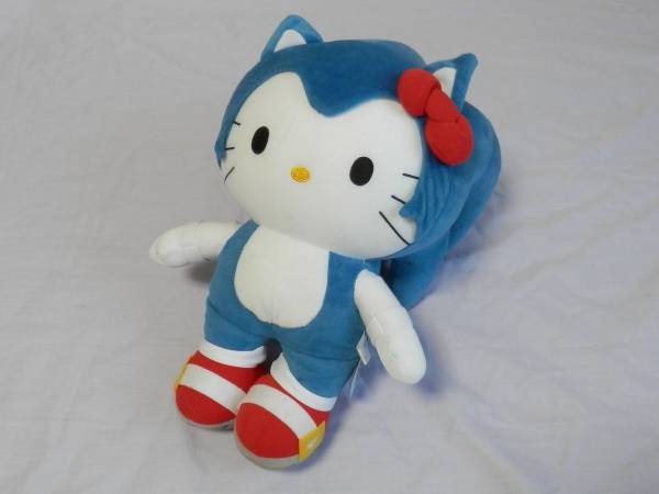 福祉バザー　ソニック×ハローキティ コラボぬいぐるみ 35cm