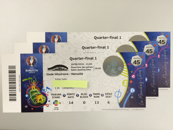 【EURO2016 準々決勝 (6/30マルセイユ)】カテ3×3枚