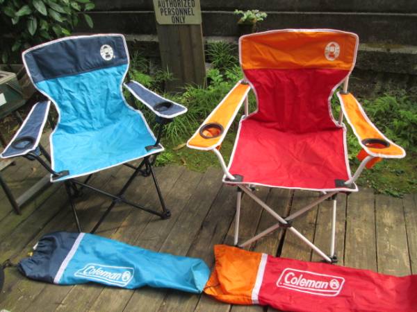 ■コールマン　リゾートチェア　170-7682　オレンジ・青　2脚