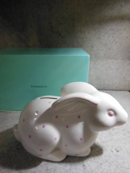 Tiffany & Co. 陶器製 ウサギ 貯金箱 イタリア製 Tiffany & Co. 貯金箱