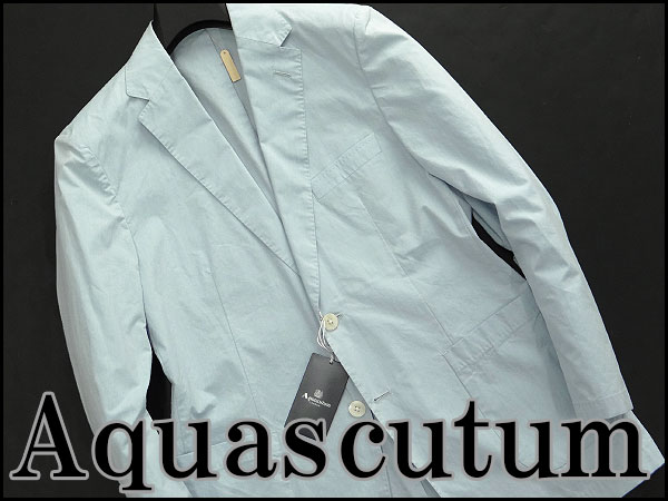 新品7万!アクアスキュータム コットンサマージャケットM青24294