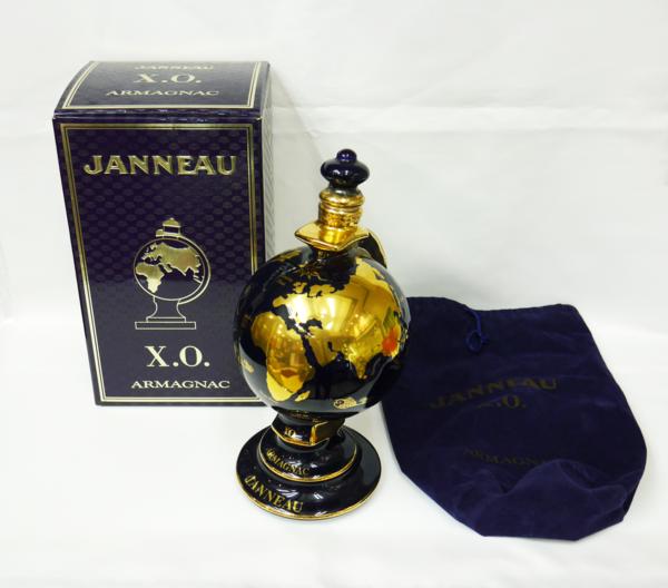 【古酒・未開栓】JANNEAU ジャノー XO 地球儀 陶器ボトル 700ml 古酒 JANNEAU ジャノー XO 地球儀 陶器 未開栓 箱 袋付き【K】 古酒