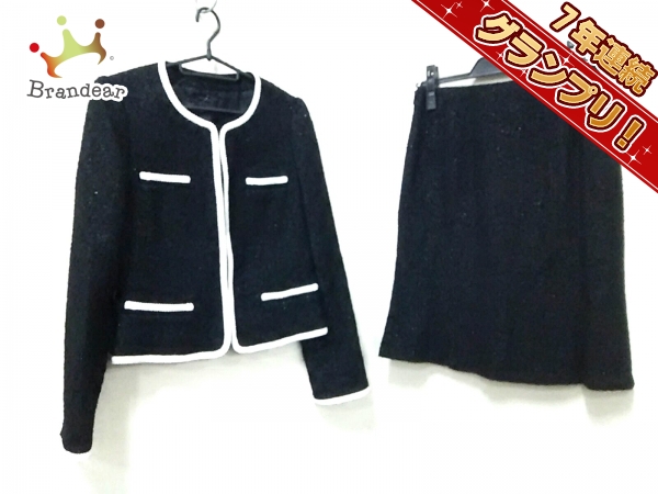 美品✨ANAYI スカートスーツ 黒白ツイード 38号 アナイ スカートスーツ 38 レディース 新品同様 黒×白 ラメ ジャンル
