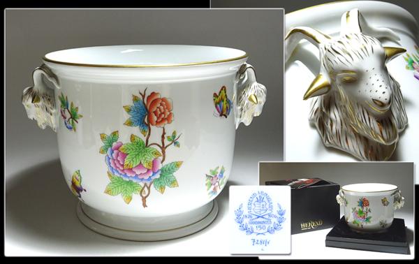 ∇花∇「ヘレンド」ヴィクトリアクイーンフラワーポット 共箱付