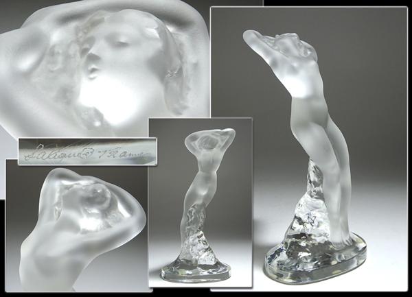 ∇花∇「ラリック」クリスタルガラス 裸婦オブジェ 高さ23.5cm