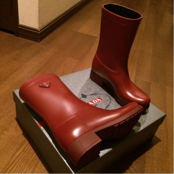 PRADA プラダ レイン ブーツ シューズ 37 24cm レディース 新品 プラダ