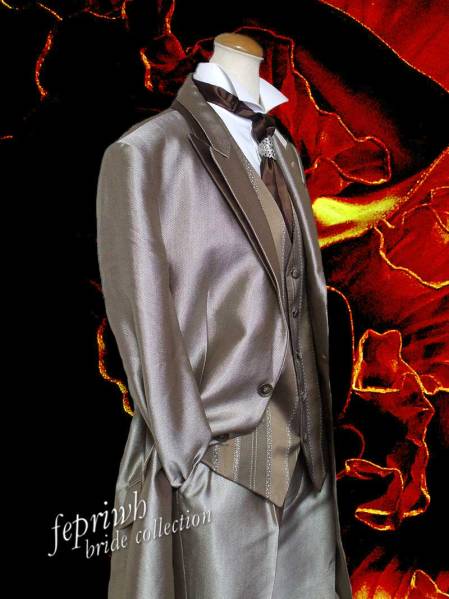 松尾VERITAブラウンゴールドロングタキシード6764623-AM 格安