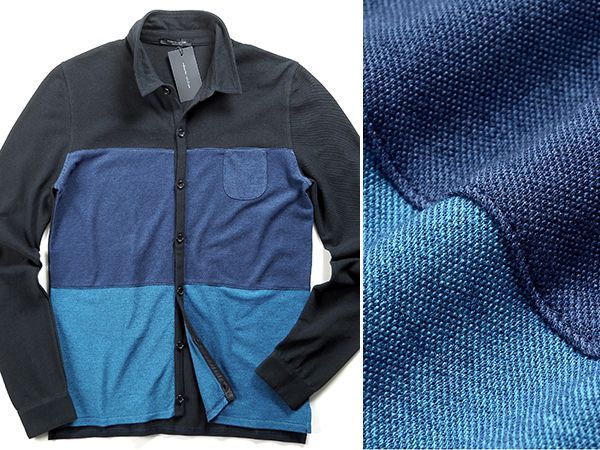 ◆【ロベルトコリーナ/切替し長袖鹿の子シャツ】[rbc1541431]