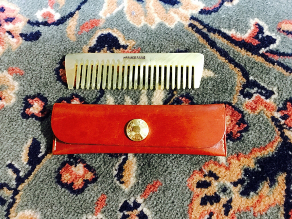 ☆送料無料☆エルメス革レザーケースコーム櫛バッファローホーン