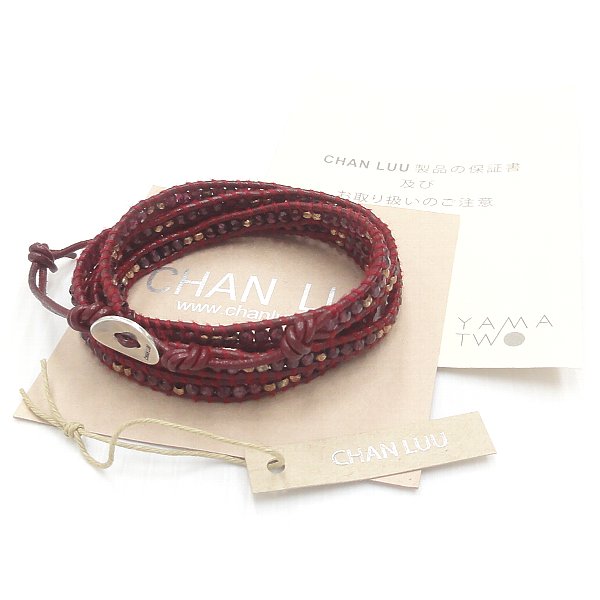 CHAN LUUチャンルー 5連ラップブレスレット ダークレッド赤