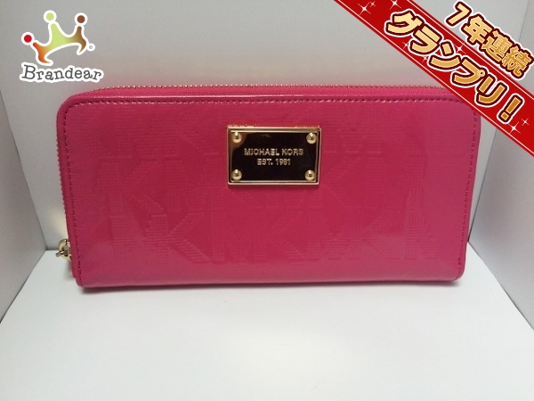 美品♡】マイケルコース☆ラウンドファスナーMICHAEL KORS 長財布 赤 