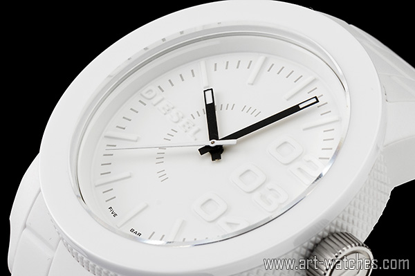 1円ディーゼル【DIESEL】全身ホワイト男女兼用ラバー腕時計