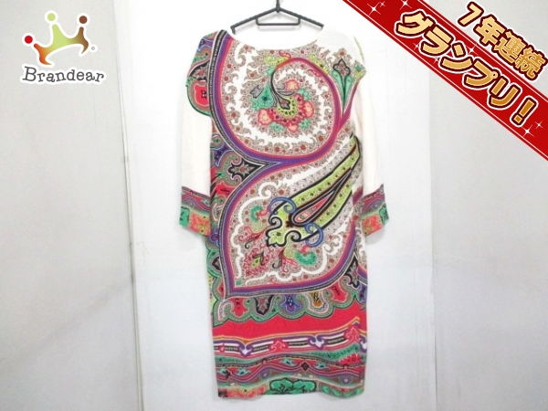 エトロ ワンピース 42 レディース アイボリー×レッド×マルチ ETRO
