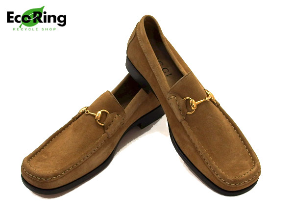 1円 超美品グッチ スエード ビジネスシューズ SIZE42 1/2E AU432