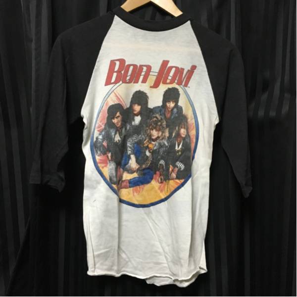 【1円スタート】ビンテージ BON JOVI 88年 ラグランTシャツ