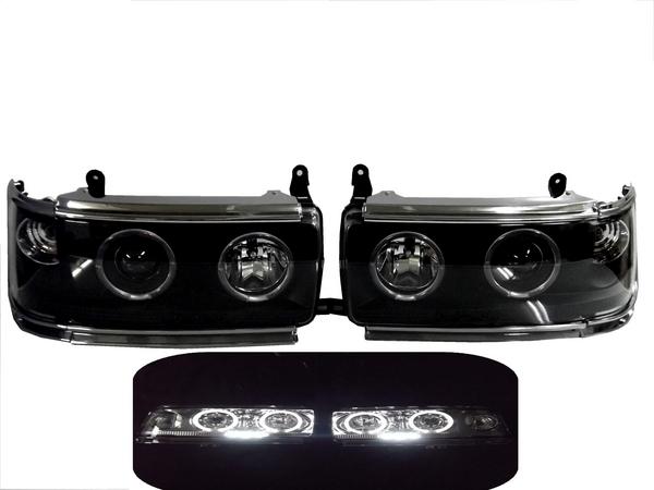 送込 ランクル 80 LED イカリング ヘッド ライト ランプ メッキ