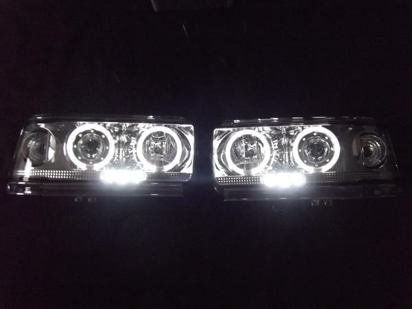 送込 ランクル 80 LED イカリング ヘッド ライト ランプ メッキ