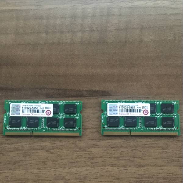 3500円即決】Transcend DDR3 4GB×2枚 8GB DDR3-1333 CL9 PCパーツ
