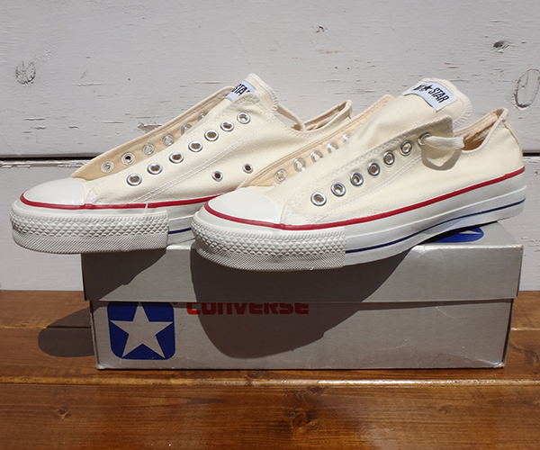 80s ビンテージ コンバース Lo 白 10h 銀箱/検チャックテイラー