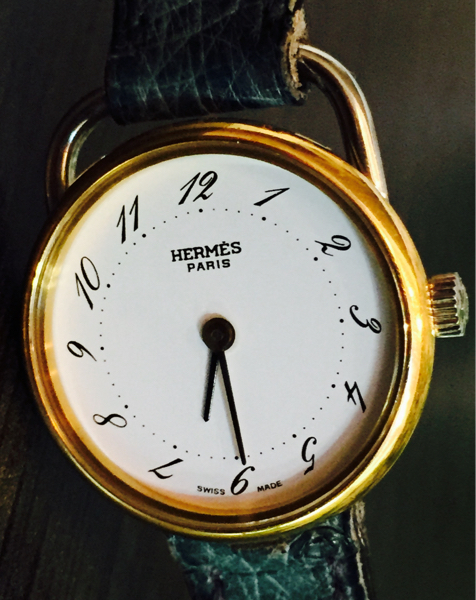 良品レアエルメスアルソーレディース時計ターコイズレザーベルト