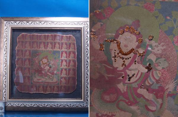 骨董市掘り出し品 中国唐時代 敦煌莫高窟壁画 仏像 発掘品 ,I092B22-4