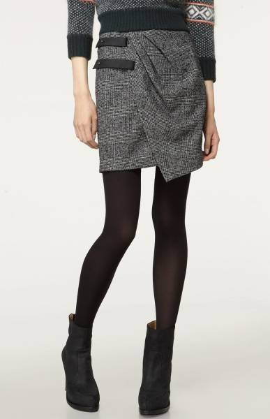 rag&bone レザーベルト付きウールラップスカート グレンチェック