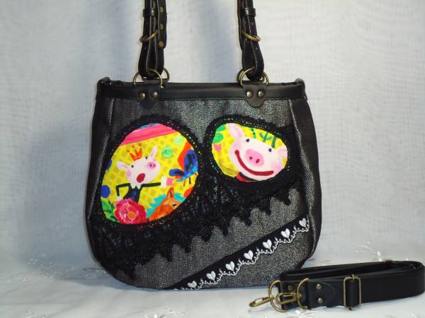 ハンドメイド*アルベロベロ*リメイク*銀ラメデニム*3wayバッグ