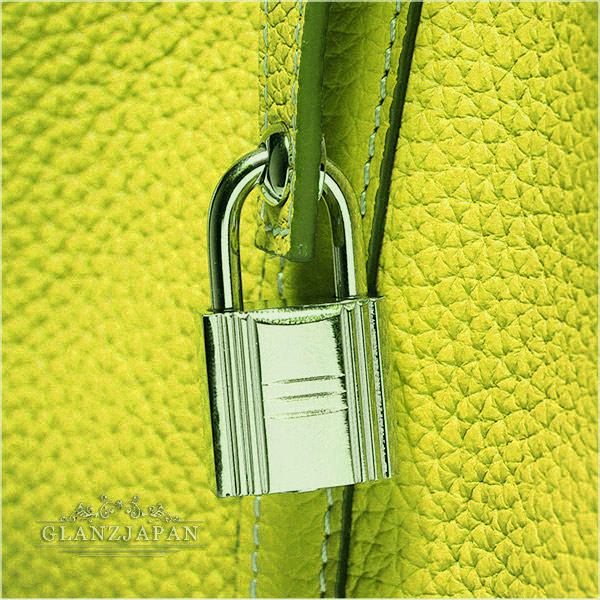 HI03*夏色*人気*ライム*高級本革*大容量*キューブ型トートバッグ