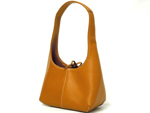●HIROFU（ヒロフ） レザー ハンドバッグ ブラウン●レディース