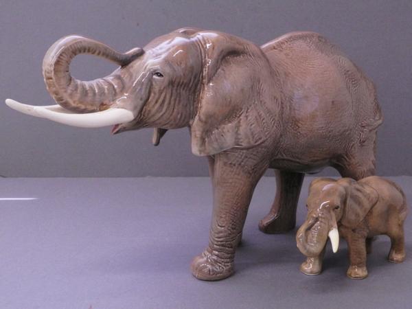 ◆⑲シルバック イギリス製 アフリカゾウ 陶器 アンティーク