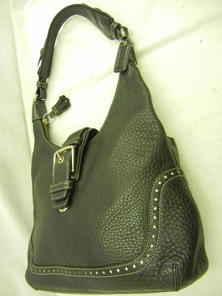 【キングラム】コーチ　ショルダー　バッグ　レザー　ブラック