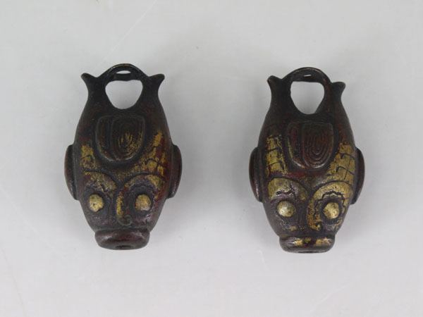 置物 文鎮 古美術 時代物幕末明治期頃古銅表裏大黒・恵比寿の絵銭
