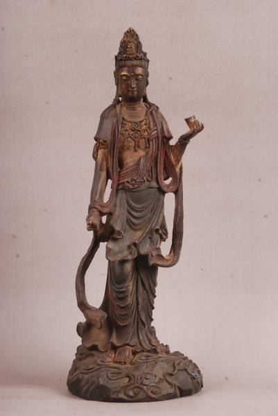 流】仏教美術 時代 木彫 仏像 厨子入 IL603