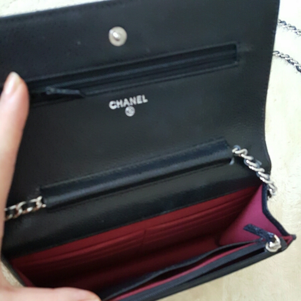 CHANEL ノベルティ シャネル ブラックチェーンウォレット T