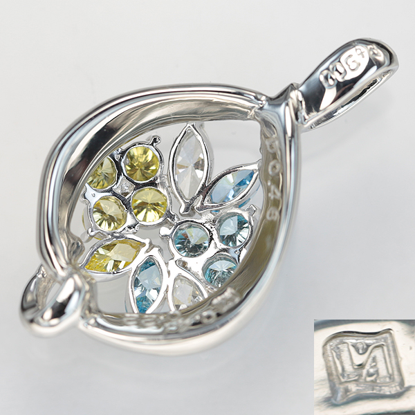 【SH】Pt900 カラーダイヤペンダント 1.09ct【送料無料】