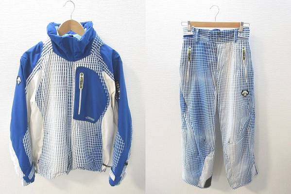 デサント DESCENTE スキー ウェア 上下セット HEAT NAVI 青 M デサント