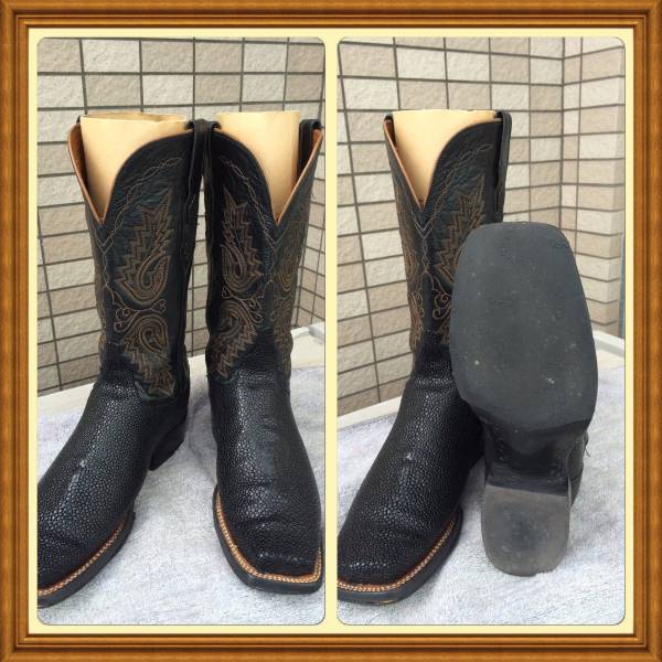 ルケーシークラシックエイ革ブーツ 黒8C 少し広げてある中古品