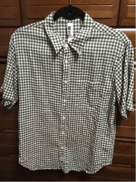 マーガレットハウエル MHL シャツ 半袖 Mサイズ チェック メンズ 