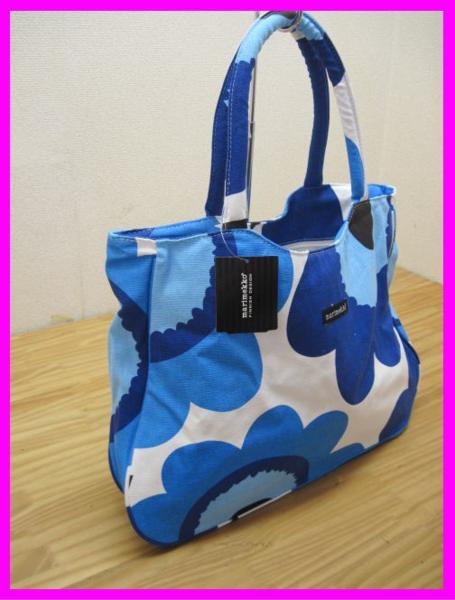 H-96 marimekko布製トートバッグ マリメッコ ブルー 未使用 marimekko 