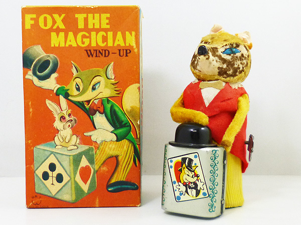 ☆1960s キツネのマジシャン ゼンマイ ブリキ 箱付☆(動物)｜売買され