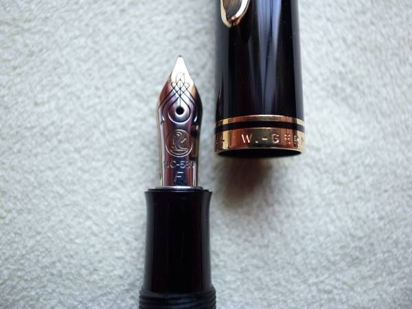 ペリカン万年筆400 緑縞軸 14C－585 ＜F＞ 良品